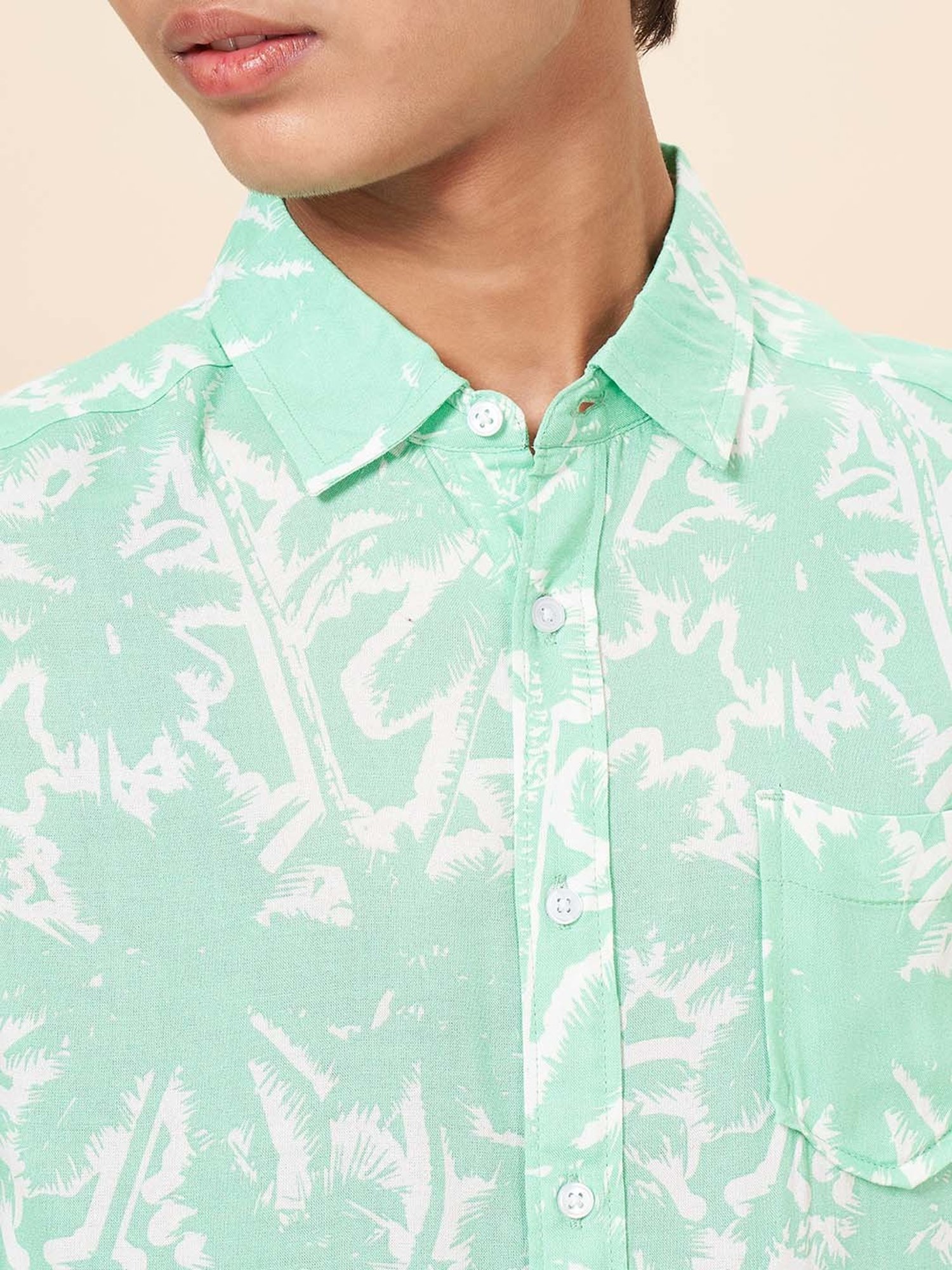 Coolsters by Pantaloons Kids Mint Green Printed Shirt