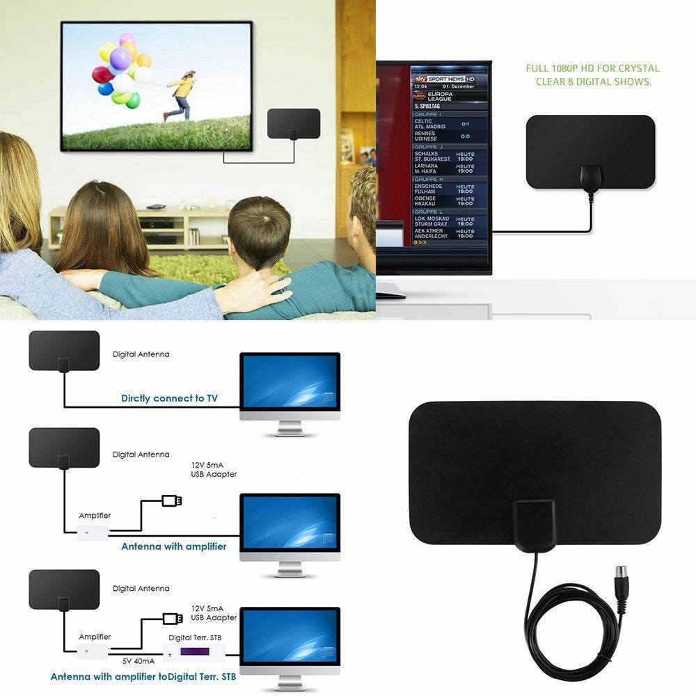 HDTV Antenna 50 Mile Range - Digital Satellite TV Receiver