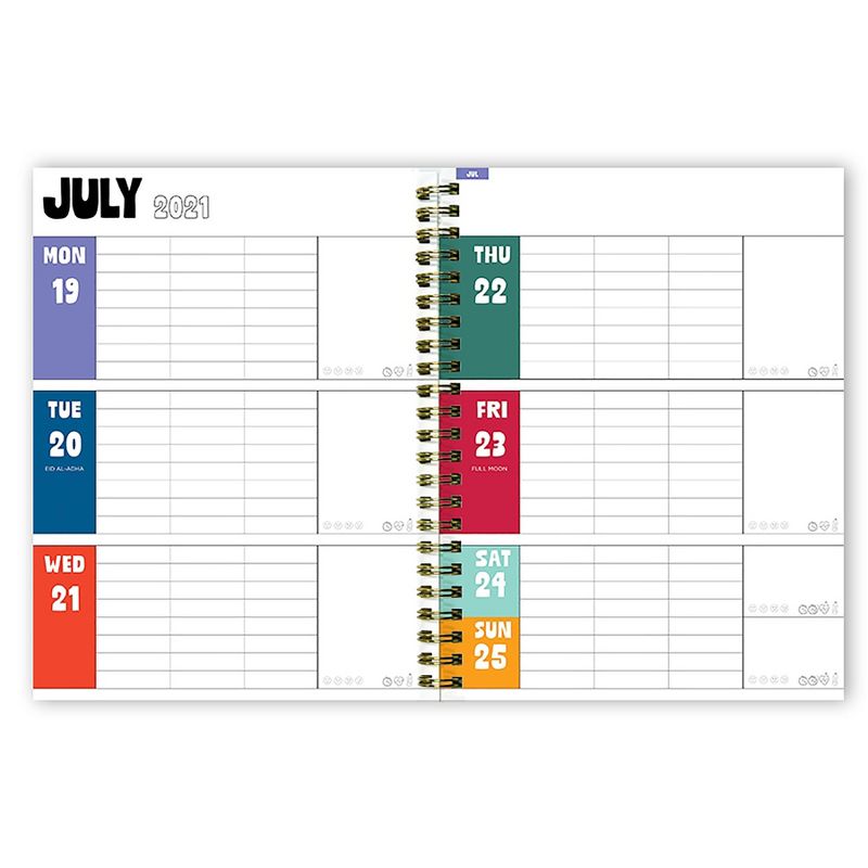 2021-22 Academic Planner 6" x 8" Echinacea Flowers Daily/Weekly/Monthly - The Time Factory