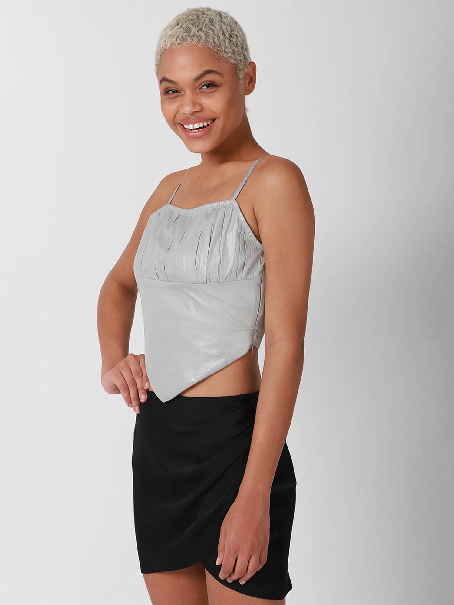 Forever 21 Grey Regular Fit Crop Cami Top