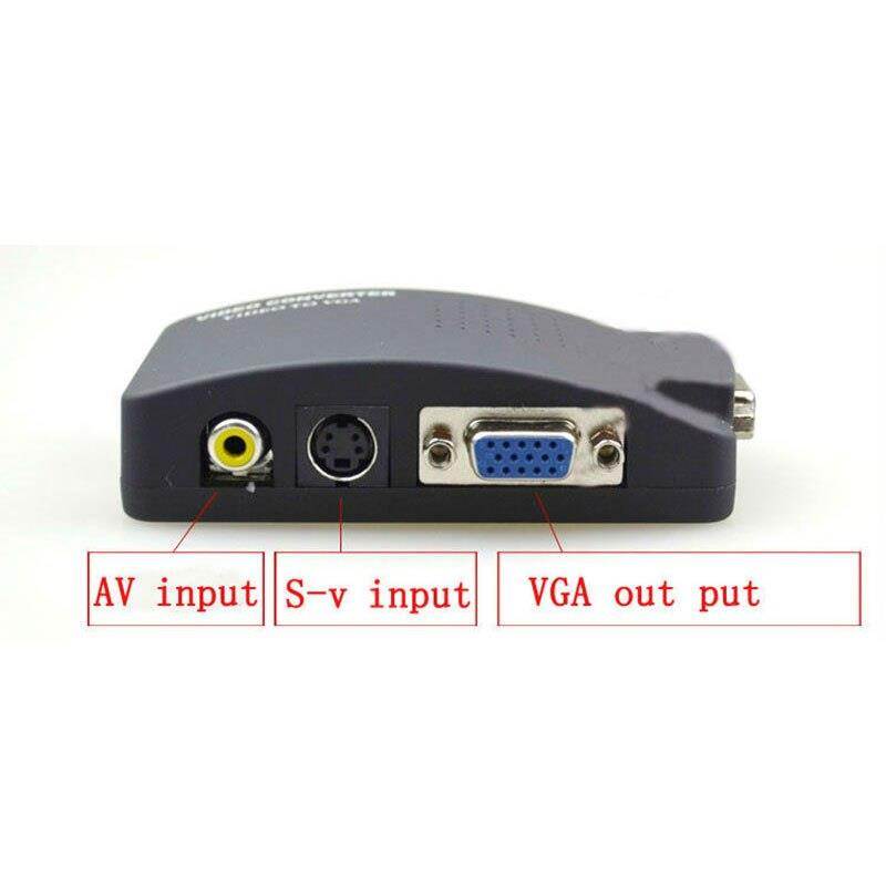 PC Laptop Composite Video TV RCA Composite S-Video AV In to PC VGA LCD Out Converter Adapter Switch Box