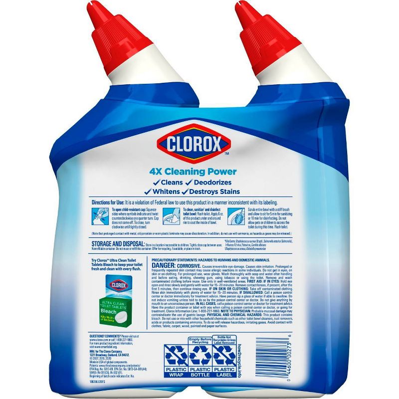 Clorox Toilet Bowl Cleaner with Bleach - Rain Clean - 24oz/2pk