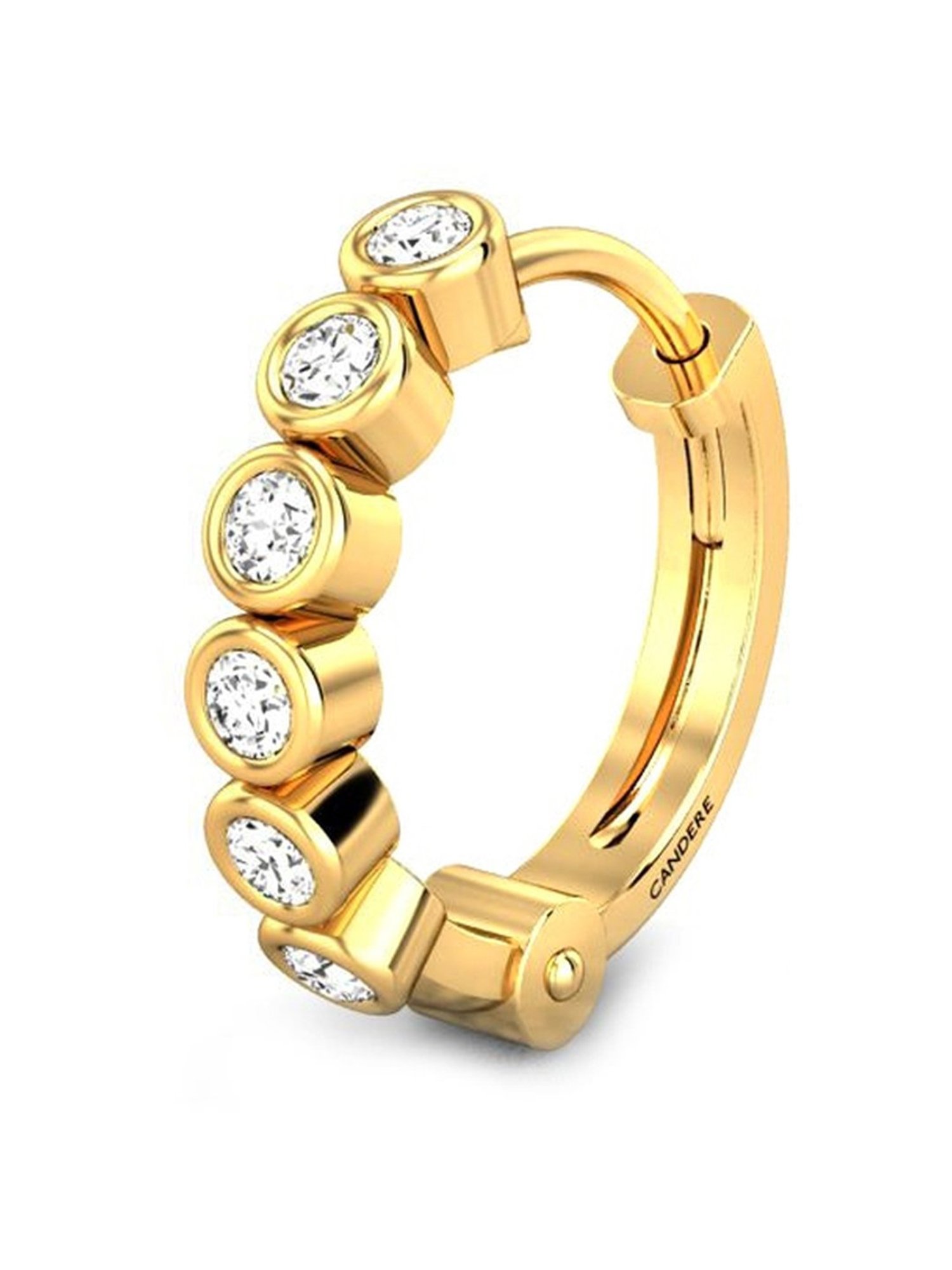 Candere by Kalyan Jewellers 18k Yellow Gold and Diamond Nosepin for Women