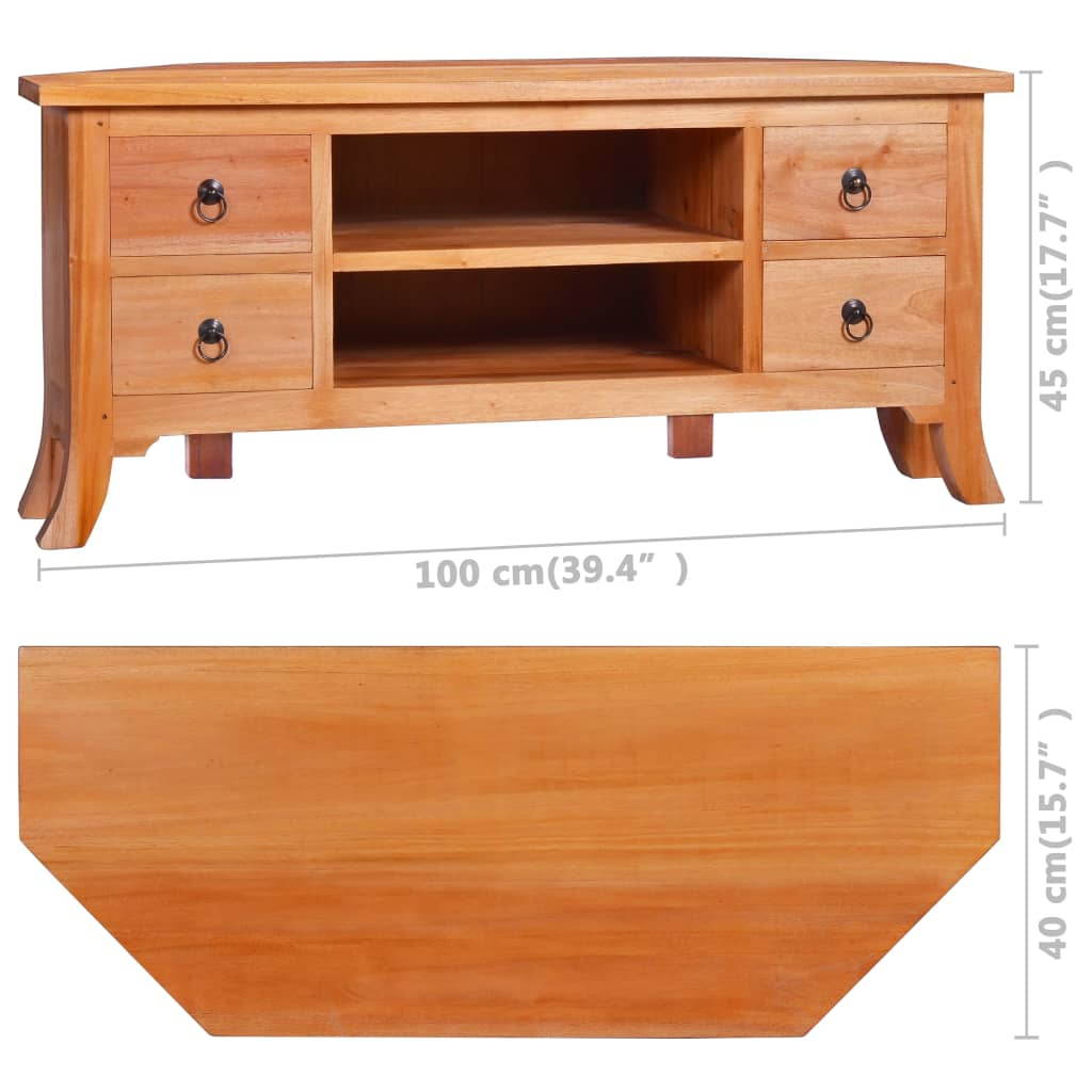 vidaXL Solid Mahogany Wood TV Cabinet Stand Unit Lowboard Hifi Side Cabinet