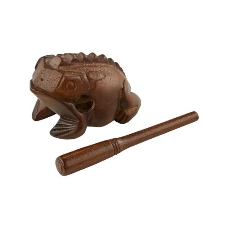 meinl percussion frogm medium wooden frog guiro, african brown