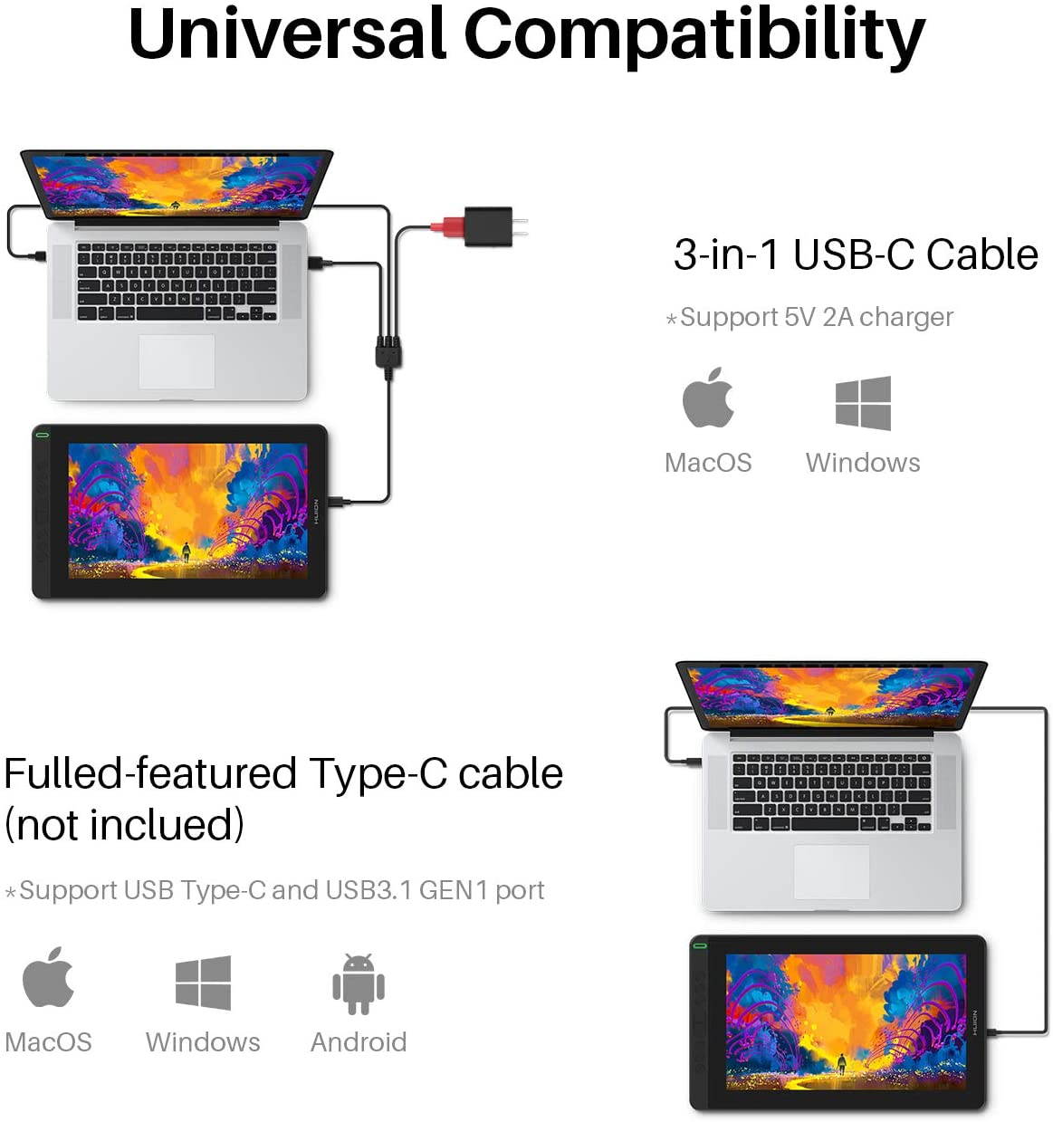 HUION Kamvas 12 Graphic Drawing Monitor 11.6 Inch Full-Laminated Pen Display Tilt Function 8192 Battery-Free Stylus, 8 Shortcut Keys, Stand Included, Orange