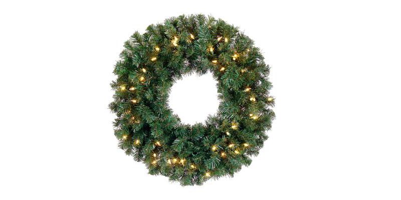 Allstate Floral 12" Pre-Lit Deluxe Windsor Pine Artificial Christmas Wreath - Clear Lights