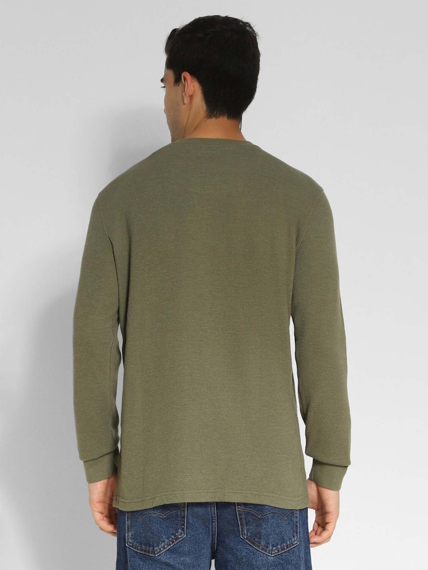 American Eagle Green Regular Fit Texture T-Shirt