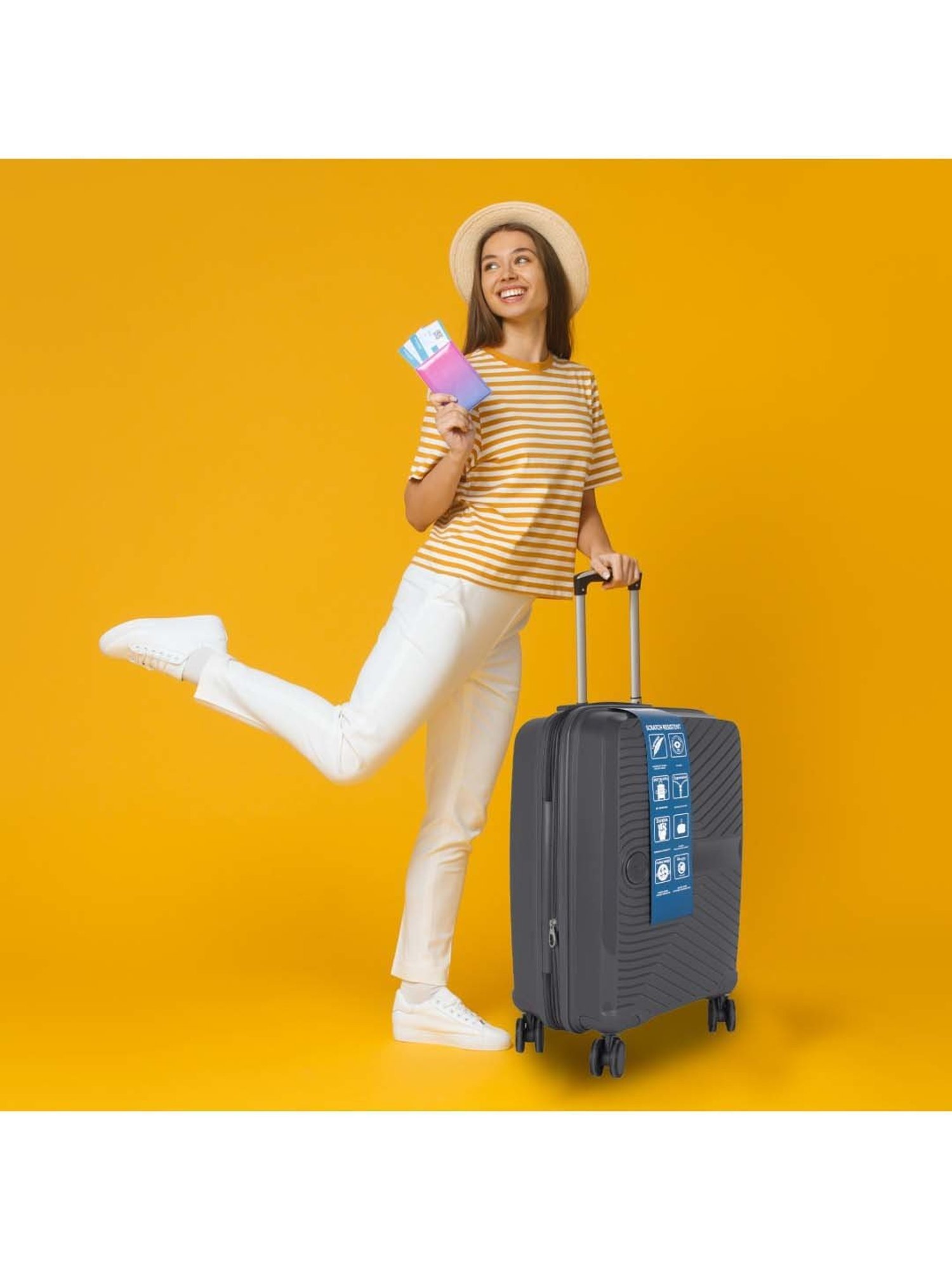 F Gear 4 Wheel Medium Hard Cabin Trolley - 40 cm