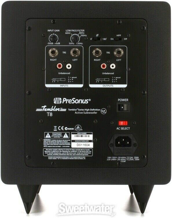 PreSonus Temblor T8 8 inch Powered Studio Subwoofer