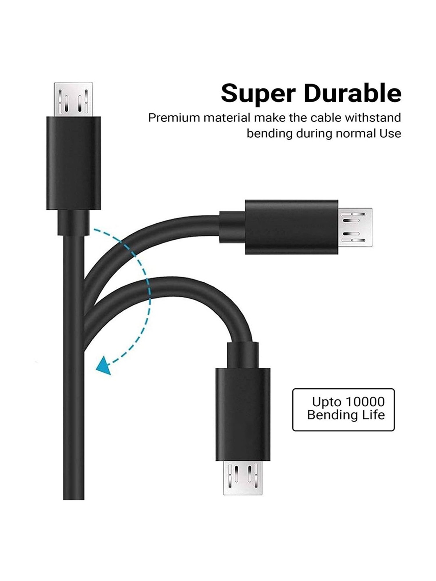 Quantum 1M Micro USB Cable with Copper Braiding (Black)