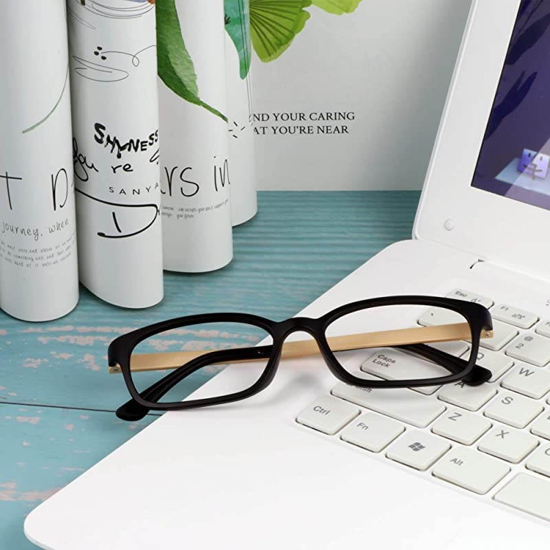 Blue Light Blocking Glasses Anti Eyestrain Computer ReadingGamingTV Glasses for Women and Men Anti Glare BlackYellow 025 Magnification