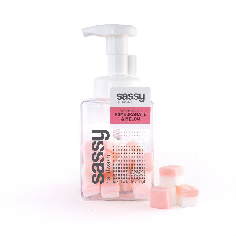SASSY Refillable Foaming Handwash - Uplifting Scent of Pomegranate & Melon  - 0.5oz
