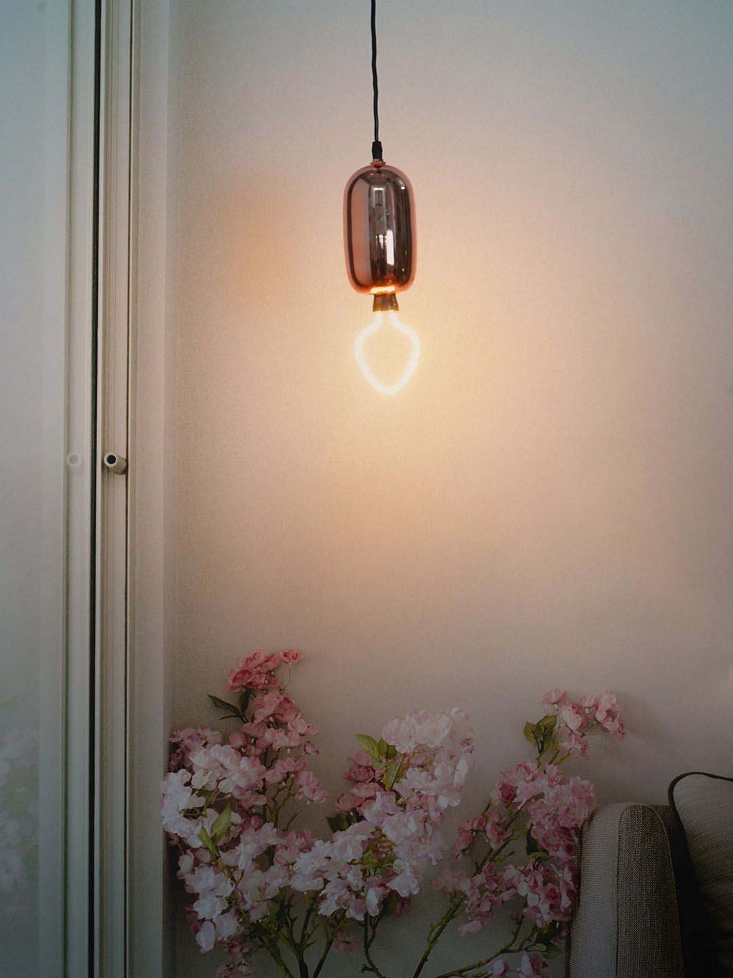 Fos Lighting Modern Copper Glass Capsule Pendant Light - Set of 1