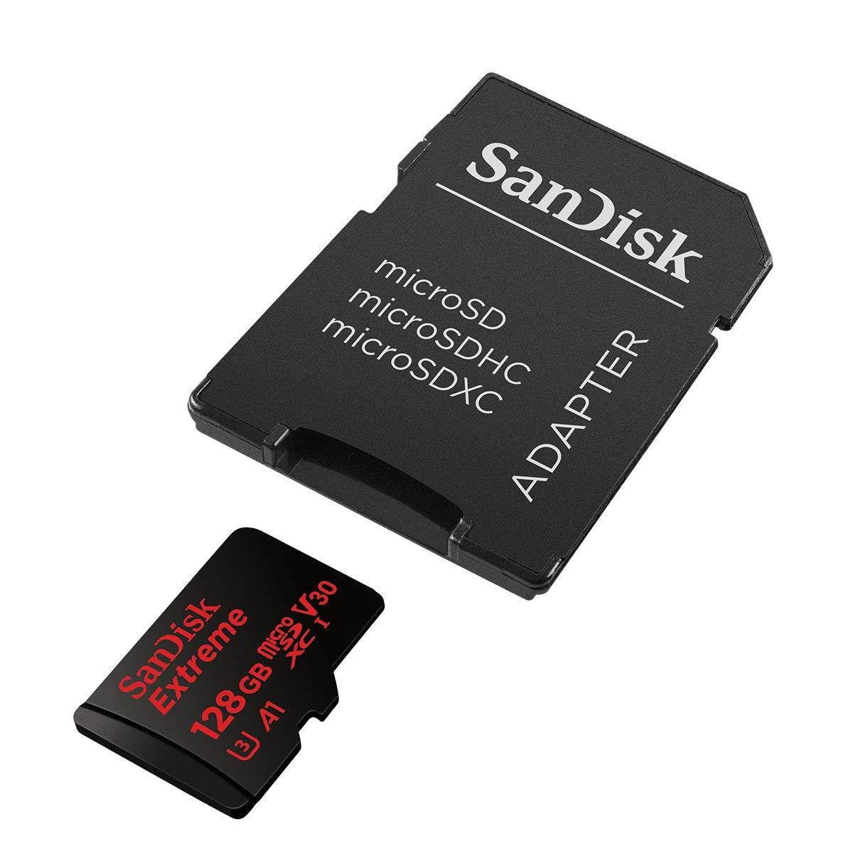 SanDisk Extreme 128GB microSDXC UHS-I U3 V30 A1 Memory Card - SDSQXAF-128G-GN6AA