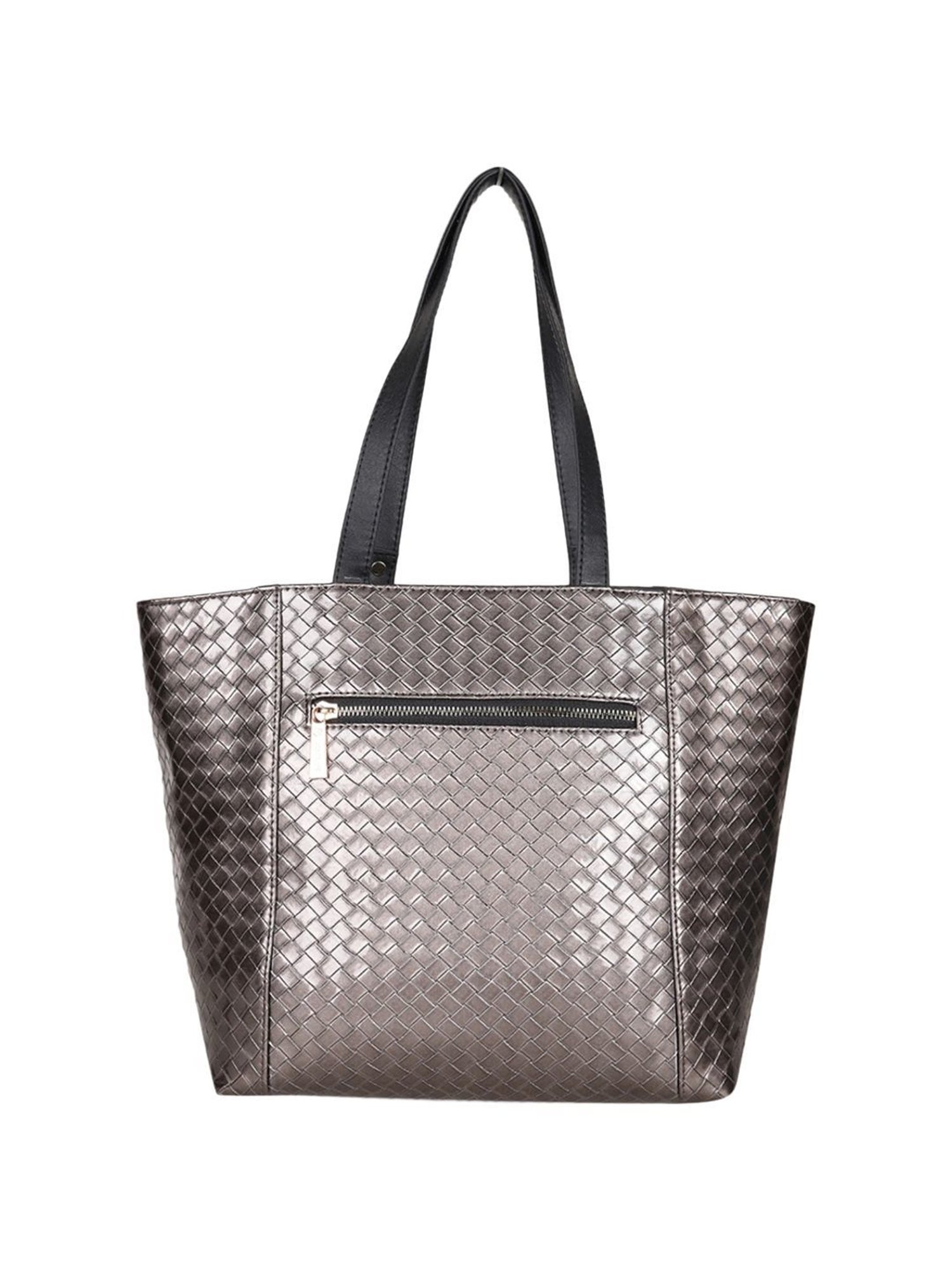 Carlton London Grey Textured Medium Tote Handbag