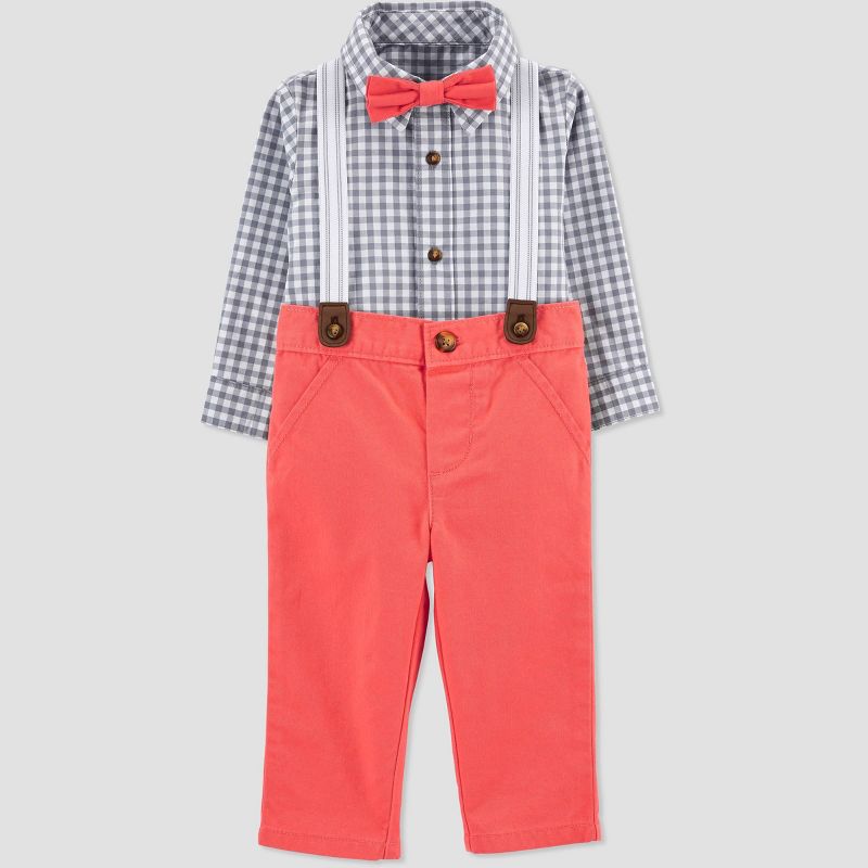 Baby Boys' Easter Dressy Top & Bottom Set - Just One You® made by carter's Gray/Poppy Red 3M
