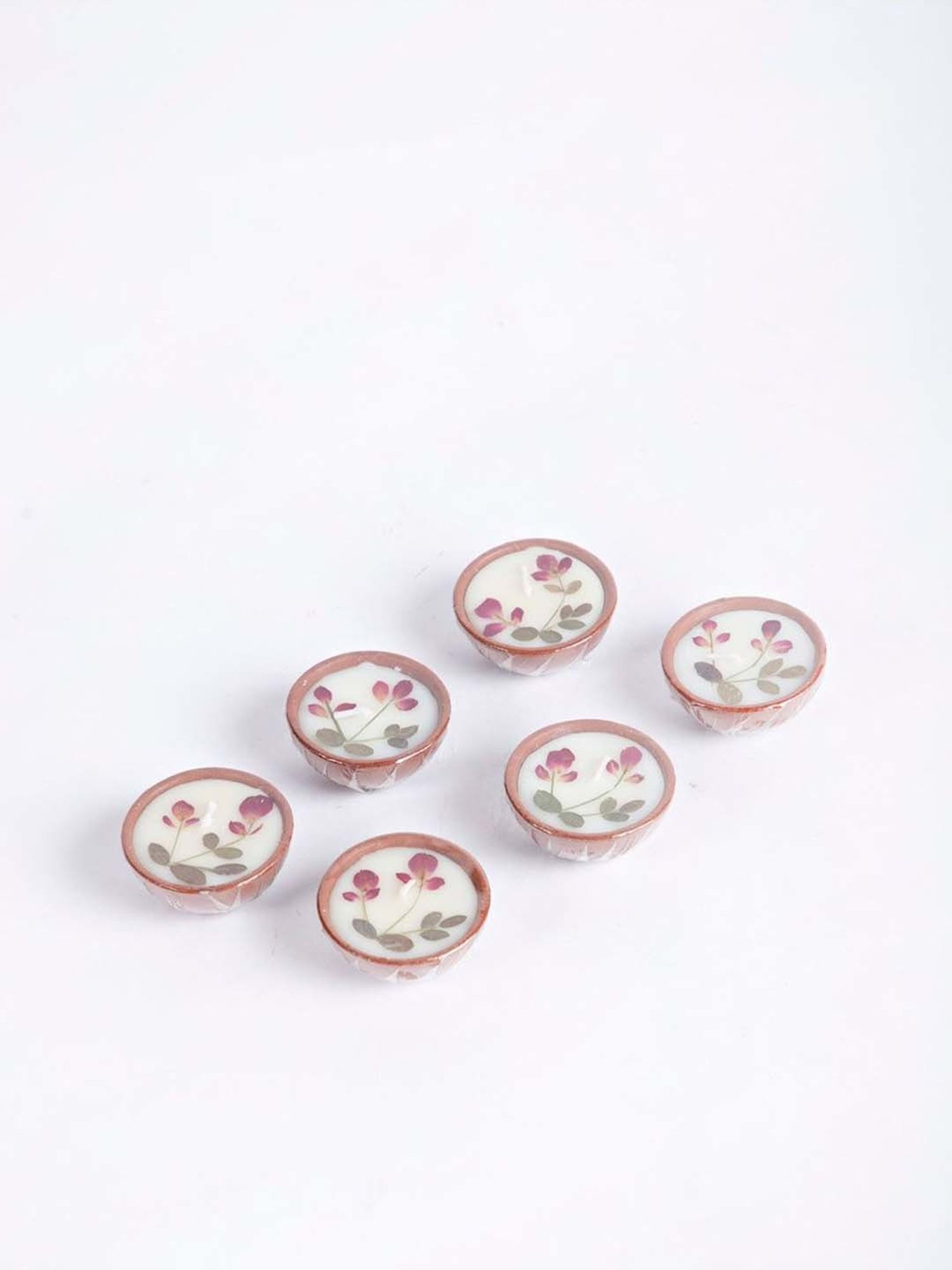 Fabindia Home Azaan Brown Wax T-Lite Candles - Set of 6