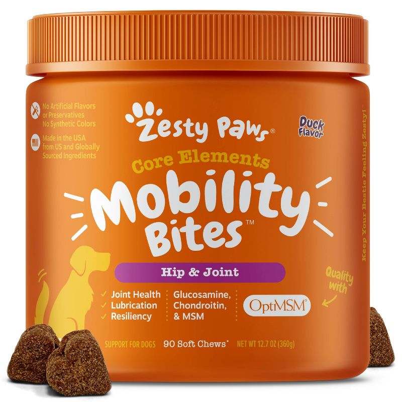 Zesty Paws Hip and Joint Vitamins & Supplements Mobility Bites for Dogs