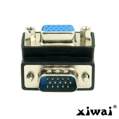 Xiwai 270 Degree Right Angled VGA SVGA 15pin Male To Female extension Adapter