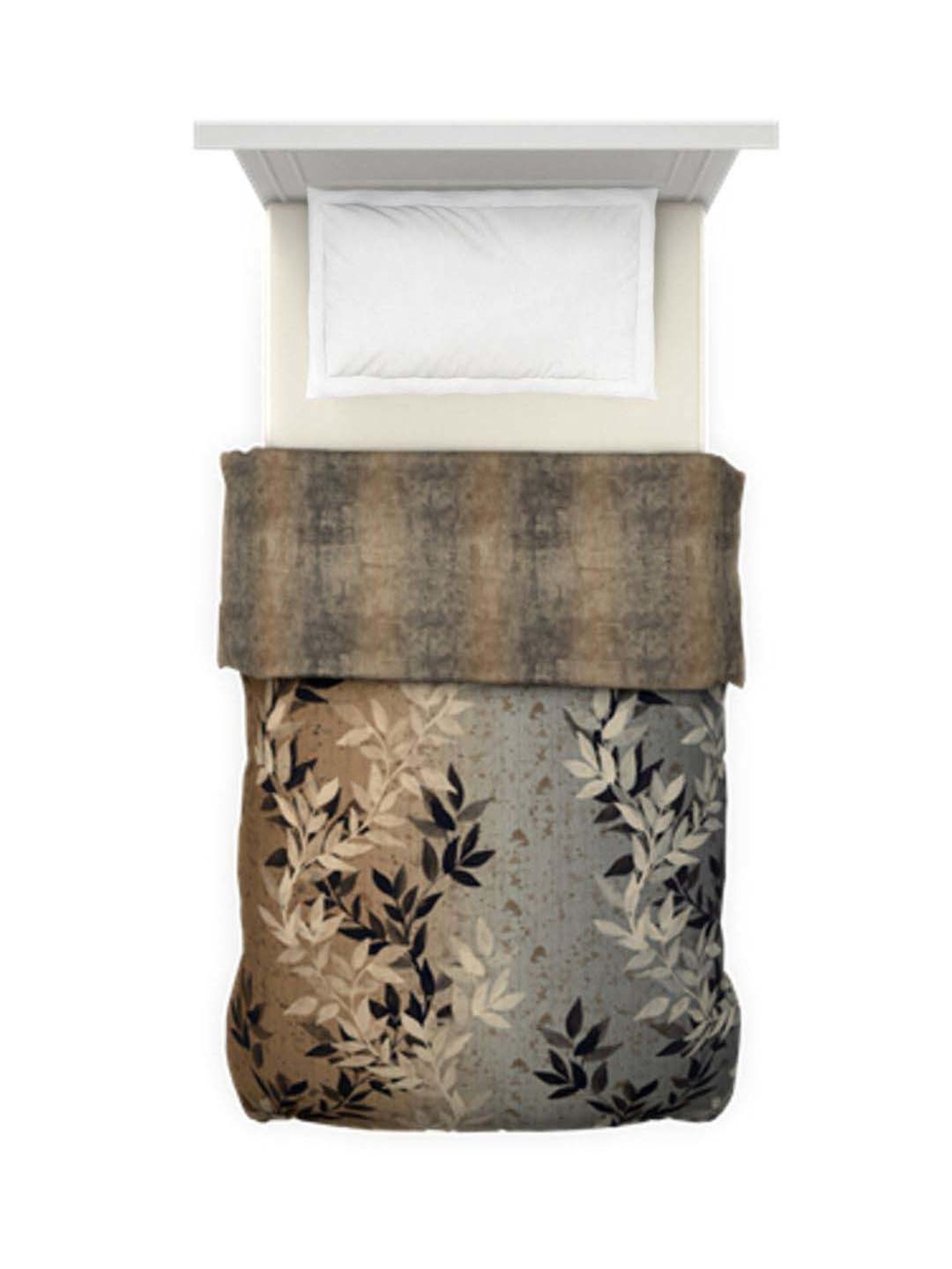 Welspun Bliss Light Silver & Blue Microfibre 120 GSM Shell Double Bed Quilt