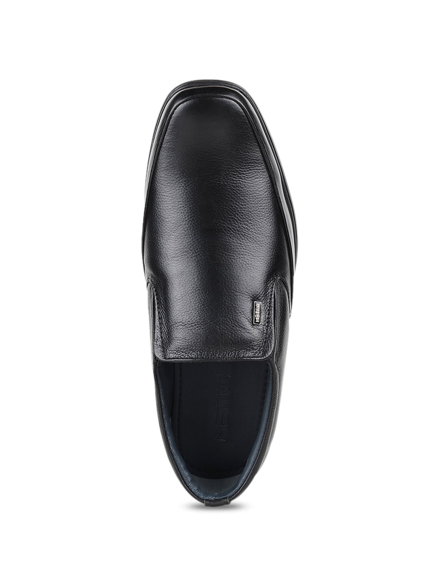 Metro Men's Charcoal Black Formal Moccasins