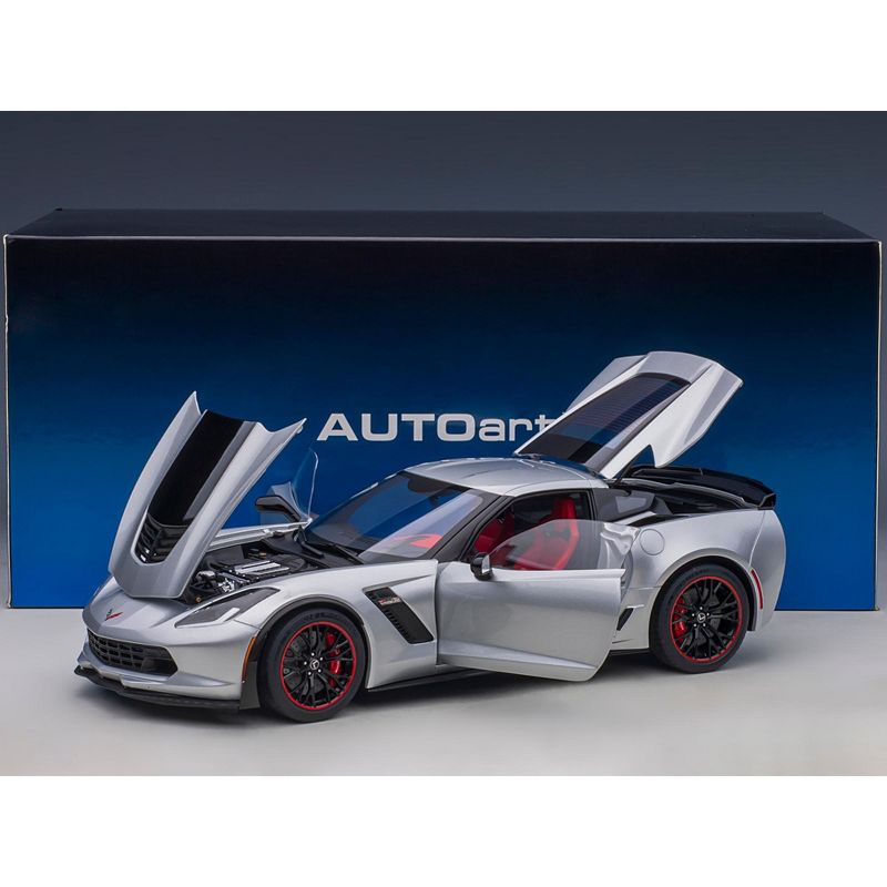 Chevrolet Corvette C7 Z06 Blade Silver 1/18 Model Car by Autoart