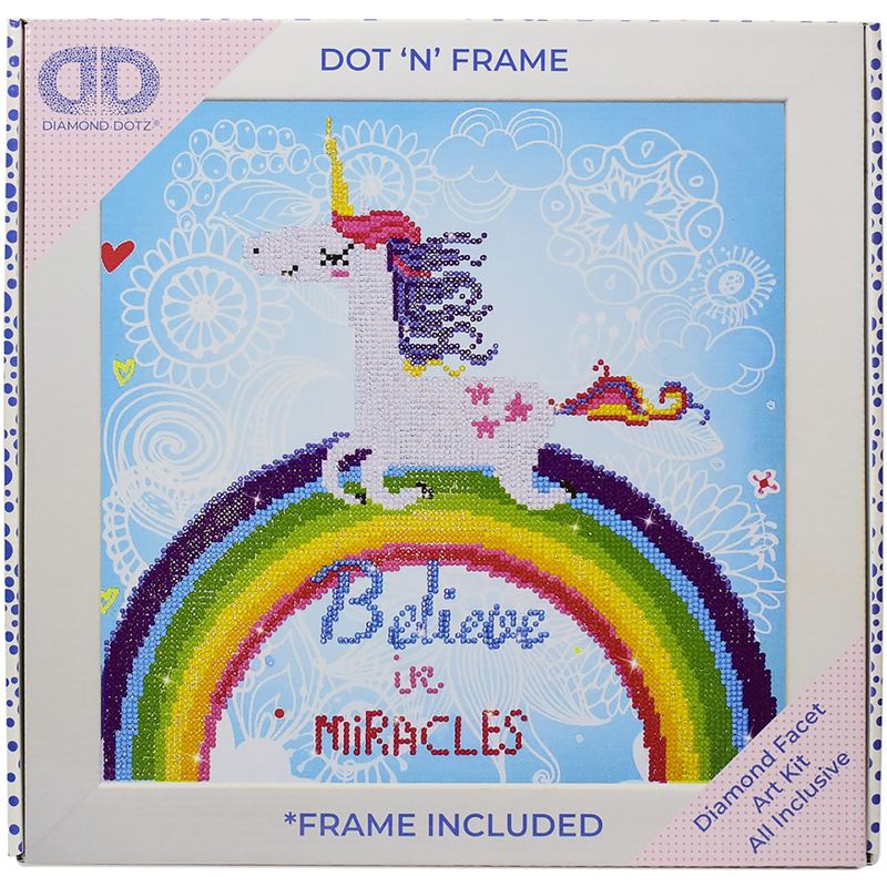 Diamond Dotz Diamond Embroidery Facet Art Kit 13.8"X13.8"-Believe In Miracles W/Frame