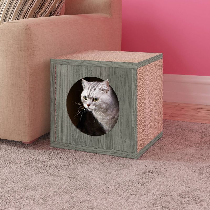 Way Basics Eco Cube Cat Scratcher - S/M - Gray