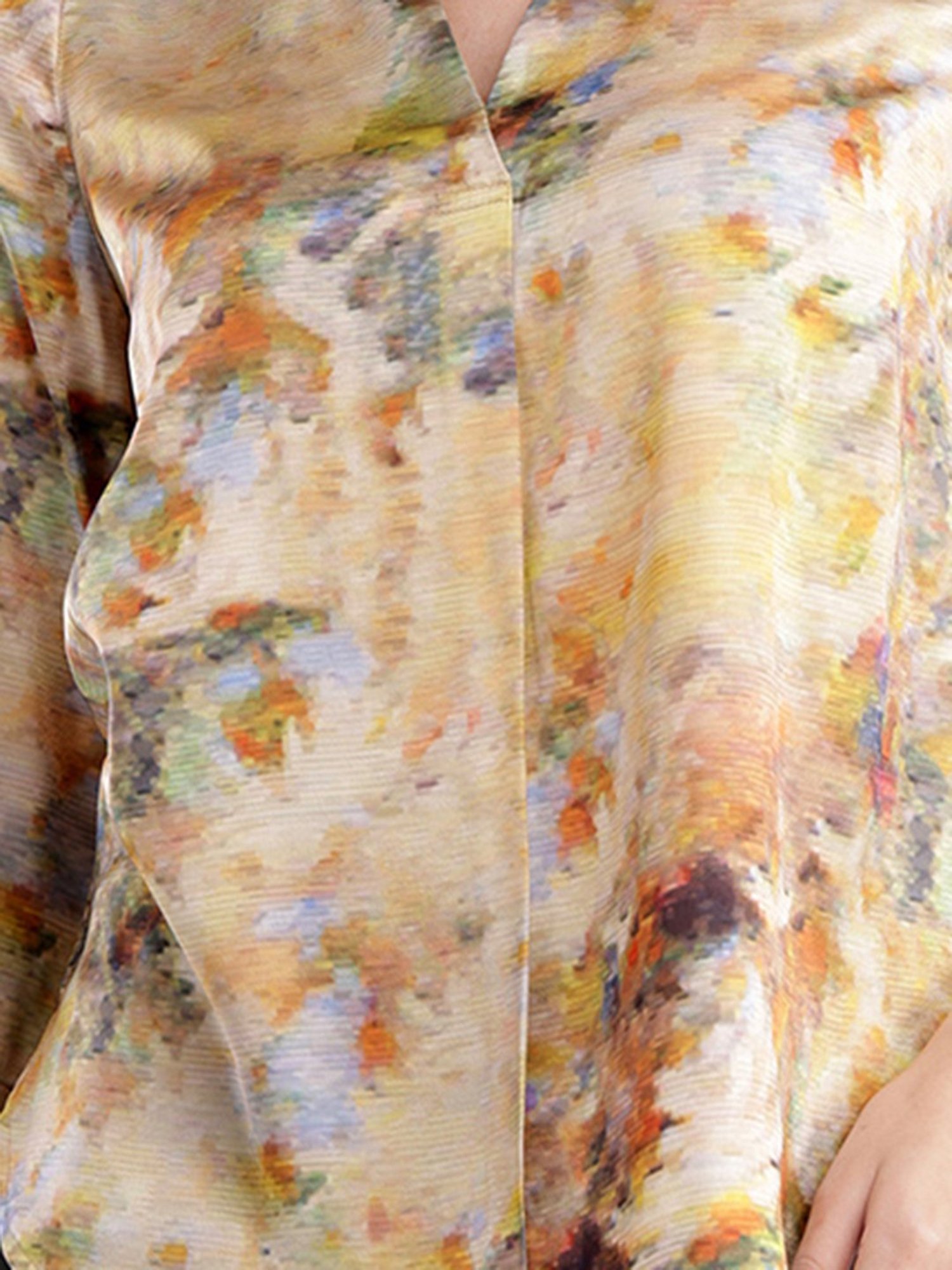 Fablestreet Beige Floral Print Top