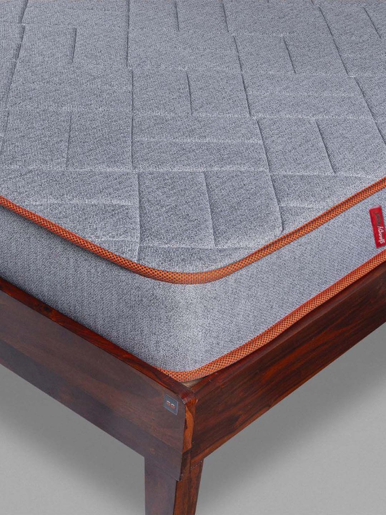 Sleepyhead Extreme Grey & Orange Foam Dual Sided Body IQ Memory Mattress With Firm Firm Sides