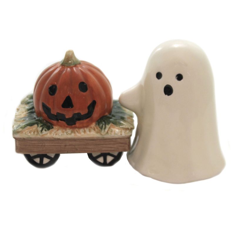 Tabletop 3.25" Casper And Pumpkin Salt/Pepper Halloween Jack O Lantern Cosmos Gifts Corp.  -  Salt And Pepper Shaker Sets