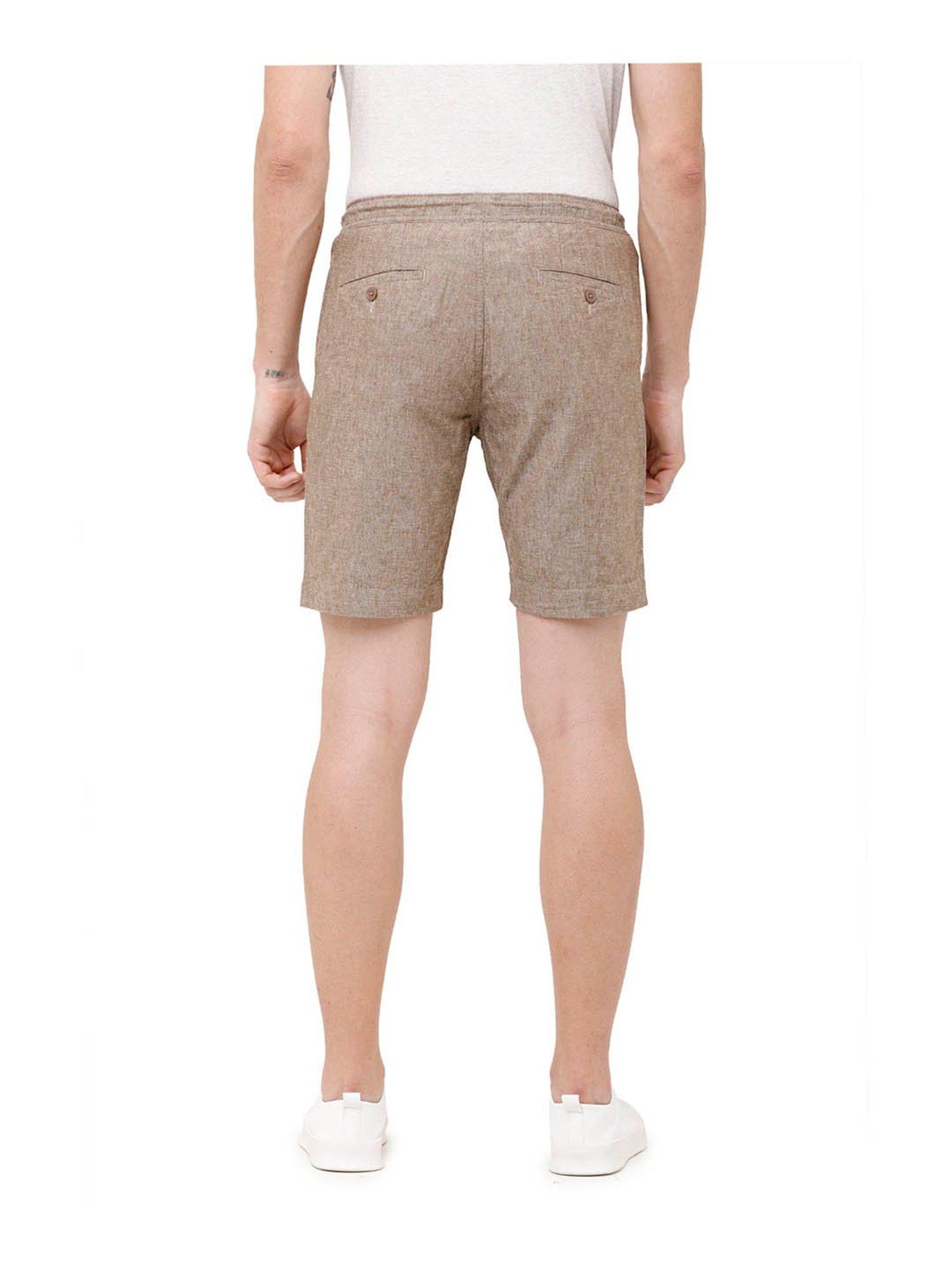Cavallo By Linen Club Brown Textured Shorts