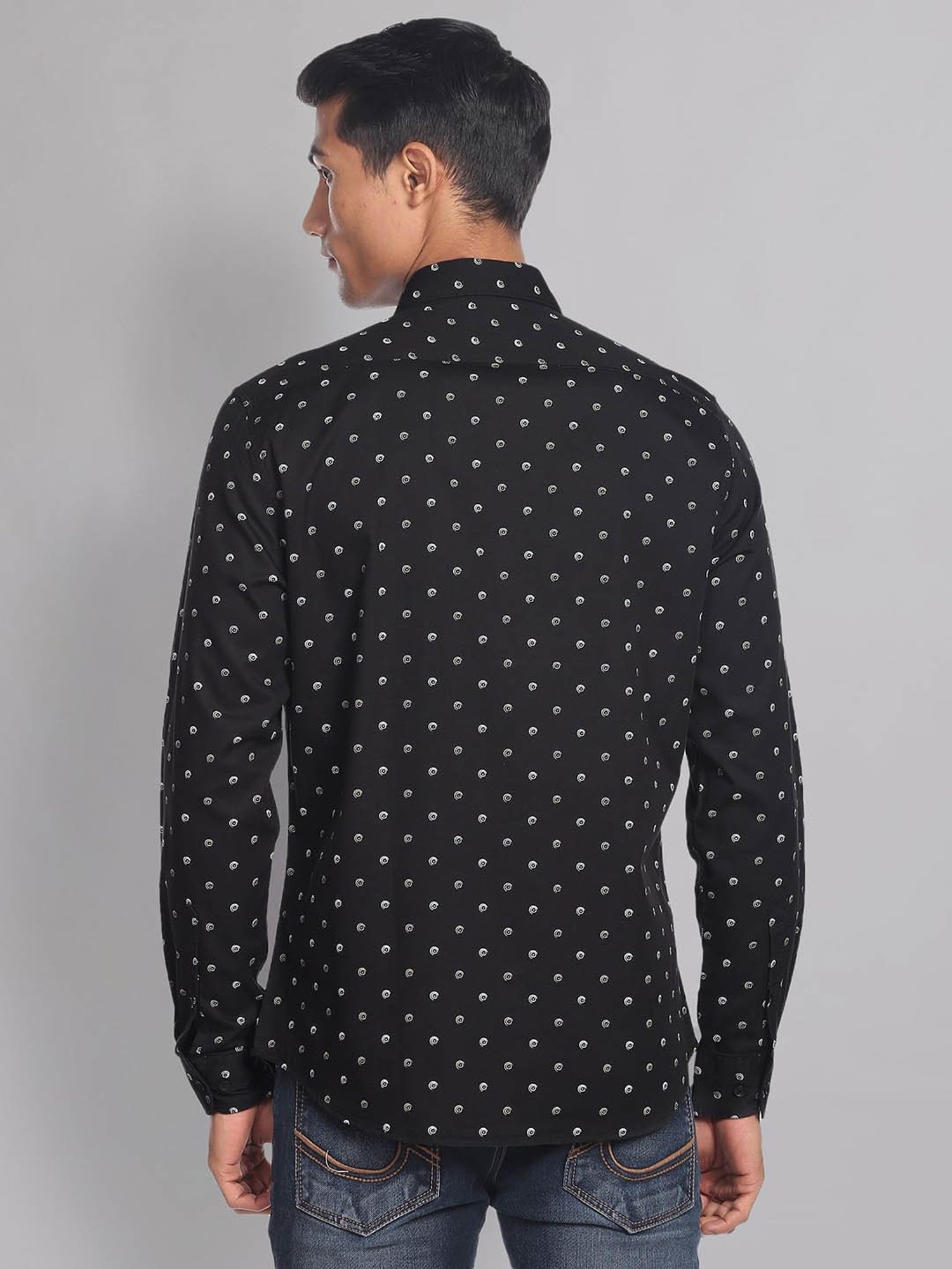 AD by Arvind Black Slim Fit Printed Shirt