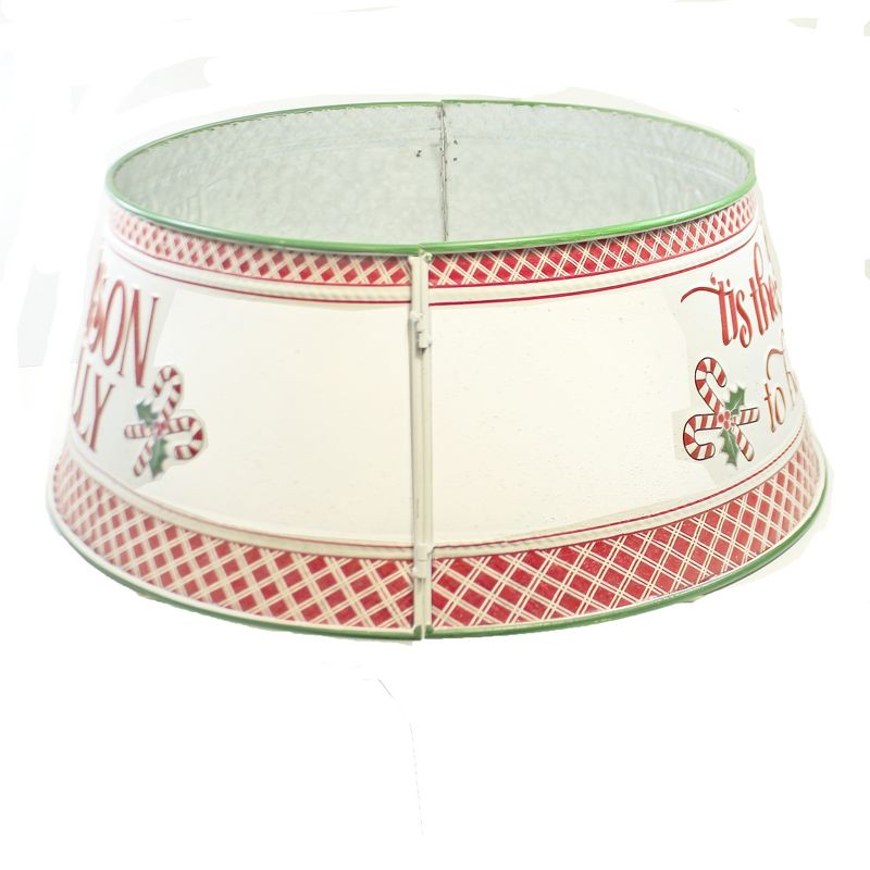 Christmas 9.0" Galvanzied Metal Tree Skirt Collar  -  Tree Toppers