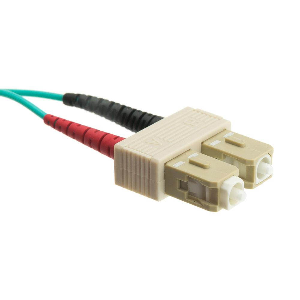 Offex 10 Gigabit Aqua Fiber Optic Cable, LC / SC, Multimode, Duplex, 50/125, 7 meter (22.9 foot)