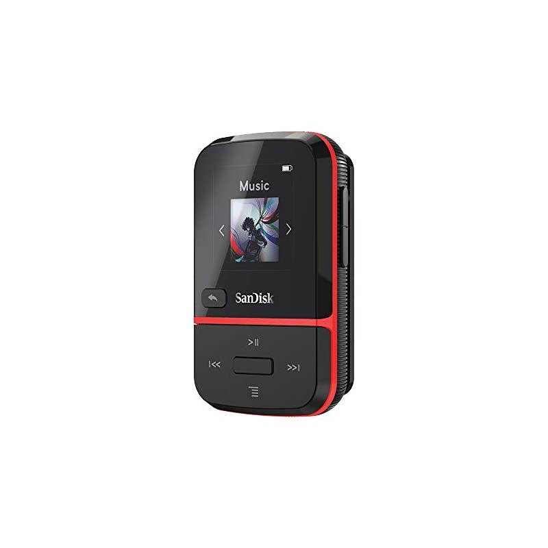 32GB Clip Sport Go MP3 Player Red LED Screen and FM Radio SDMX30032GG46R