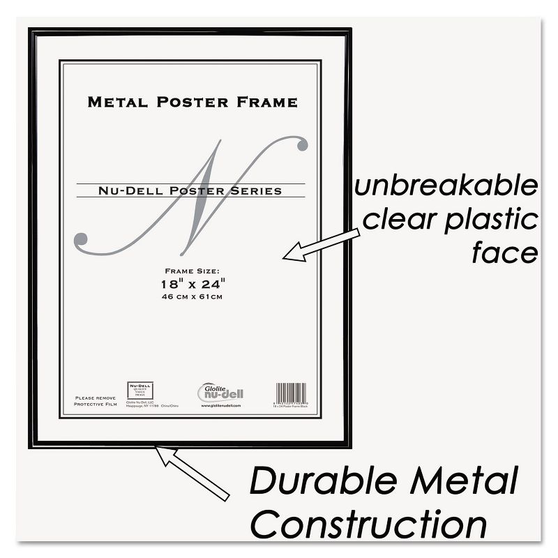 Nudell Metal Poster Frame Plastic Face 18 x 24 Black 31222