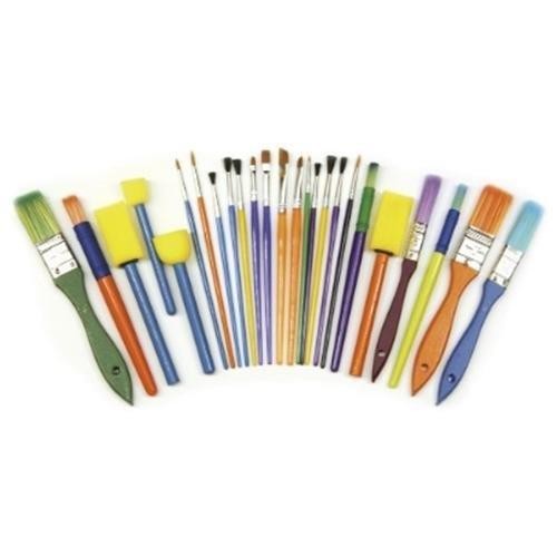 Creativity Street Starter Brush Set, Assorted Sizes/Colors, 25 Pieces/Set