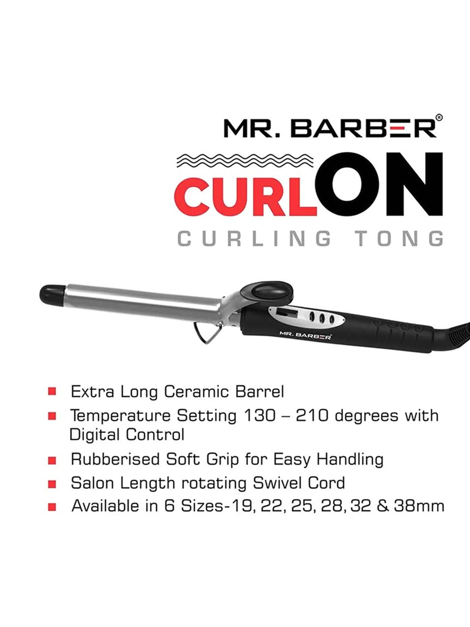 Mr. Barber Curl On CO-22 Curling Tong (Black)