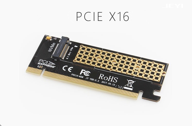 M.2 NGFF PCIe SSD to PCIe 3.0 x16 Adapter Controller Card, Support M.2 M Key (NVMe or AHCI) Solid State Drive Type 2280 2260 2242 2230 Converter to Desktop PCI Express not for SATA NGFF SSD