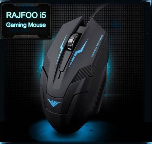 RAJFOO i5 1600DPI 6D Optical Wired USB Gaming Mouse for Gamer PC Laptop Home Office User - Ergonomic Design, Comfortable Matte Finish