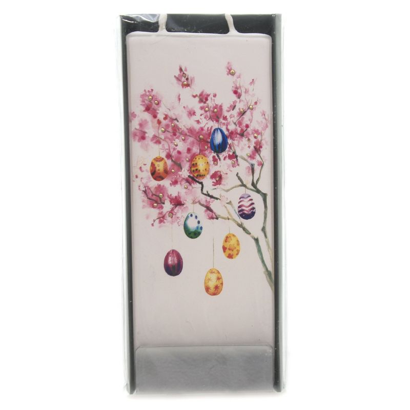 Home Decor 5.75" Easter Tree W/ Eggs Candle Unscented Handmade Flat Painted  -  Flame Candles