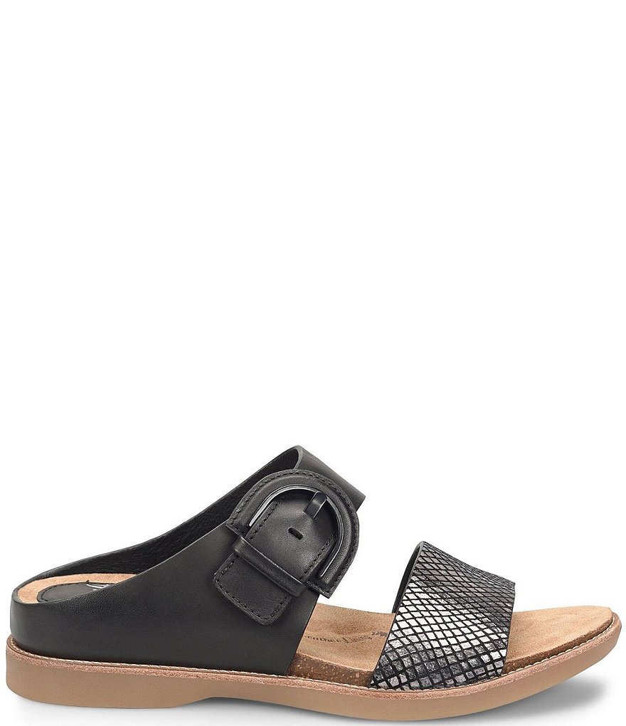Sofft Braye Leather Snake Print Comfort Footbed Slides