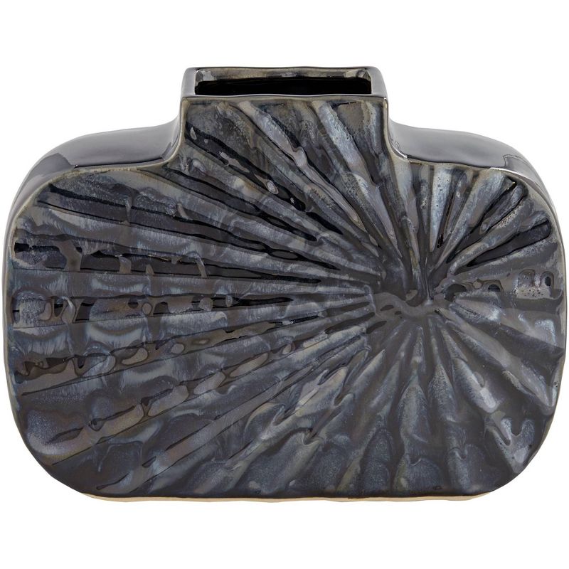 Studio 55D Madden 11 1/4" Wide Shiny Dark Gray Ceramic Decorative Vase