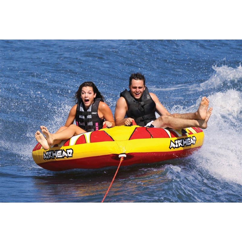 AIRHEAD AHTB-12 Turbo Blast Inflatable Double Rider Towable Lake Boat Water Tube