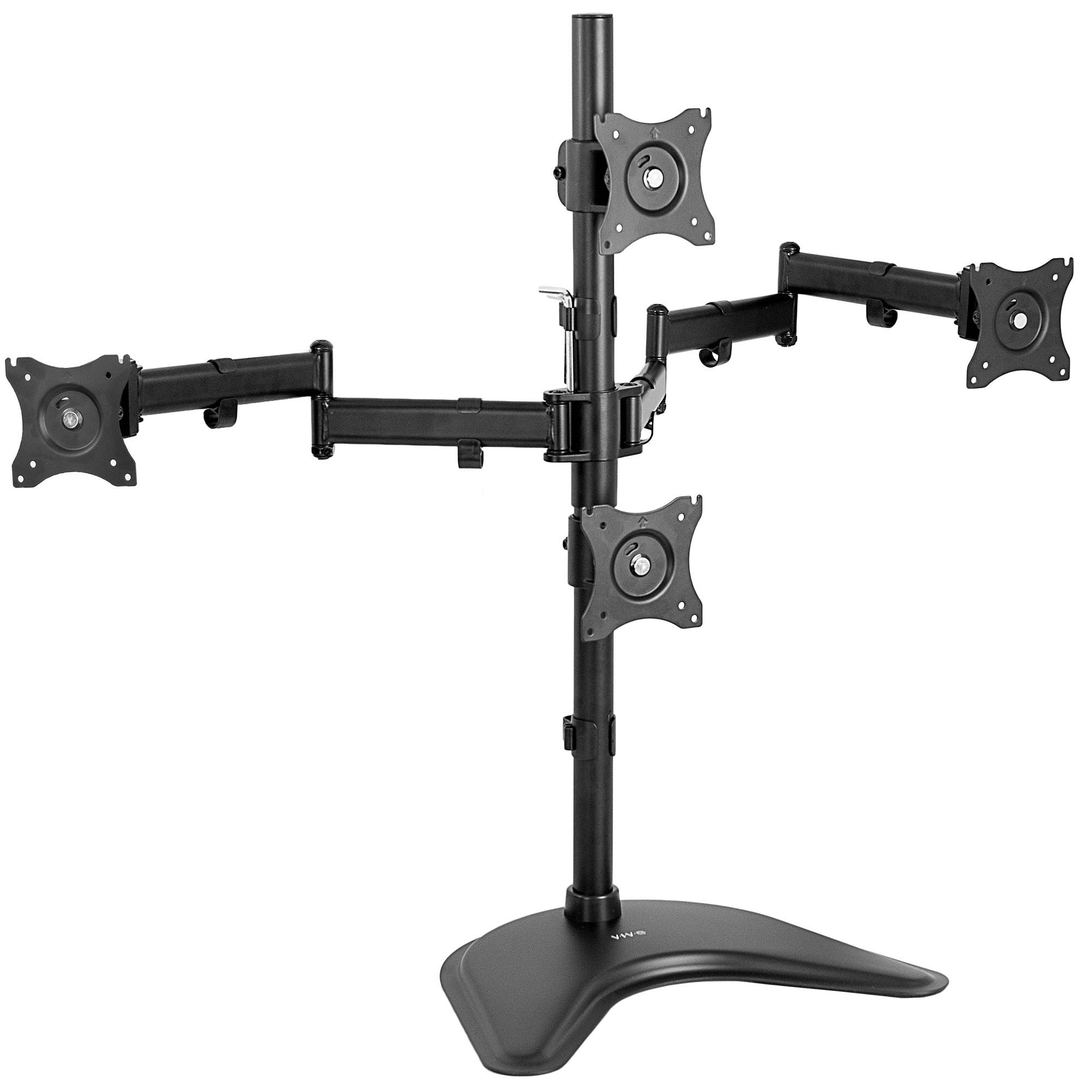 VIVO Quad LCD Monitor Desk Stand Mount Free-Standing 3 + 1 = 4 Screens up to 24" (STAND-V004Z)