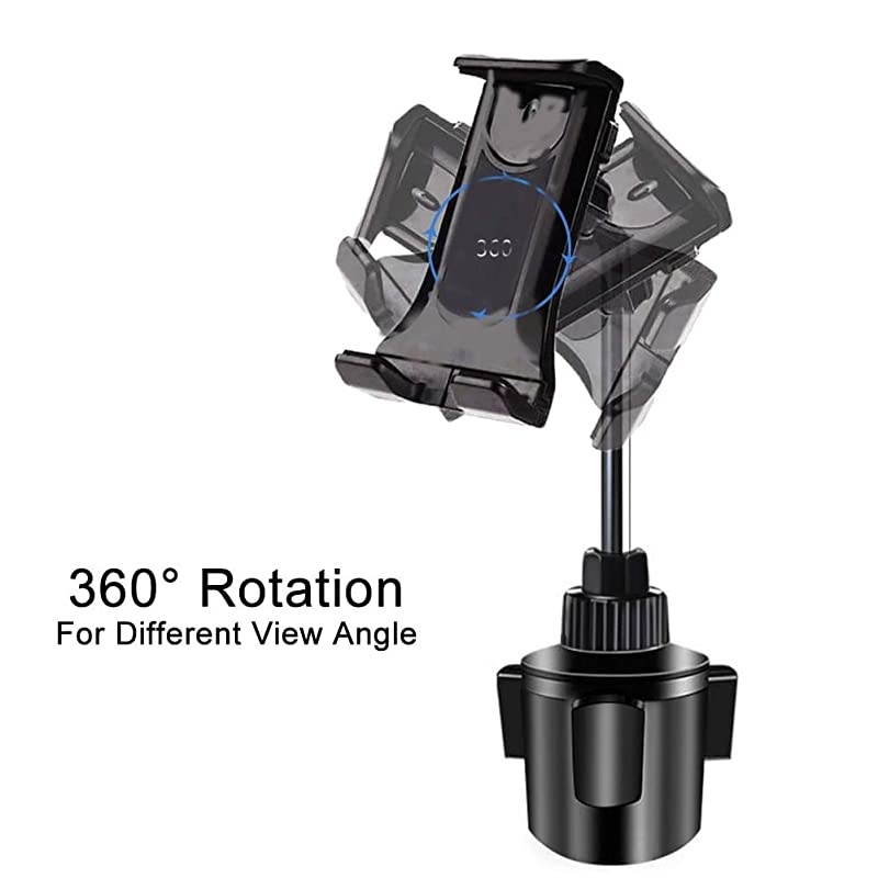 Cup Holder Tablet Mount  2in1 Tablet and Smartphone Adjustable Swing Cradle with Extended Cup Car Mount Holder Compatible with Apple iPad iPhone Samsung Asus Tablet Smartphone