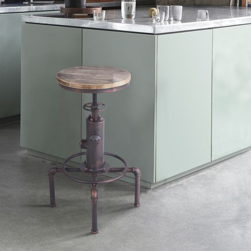 Sharm Industrial Adjustable Barstool Pine - Modern Home