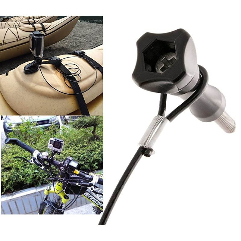 in Car Windscreen Universal Suction Cup Mount Car for Windshield Dash Cam Camera Camcorder Mount Holder Stand 360 Rotation with 60cm Stainless Steel Tether and 14 Thread to Action Camera